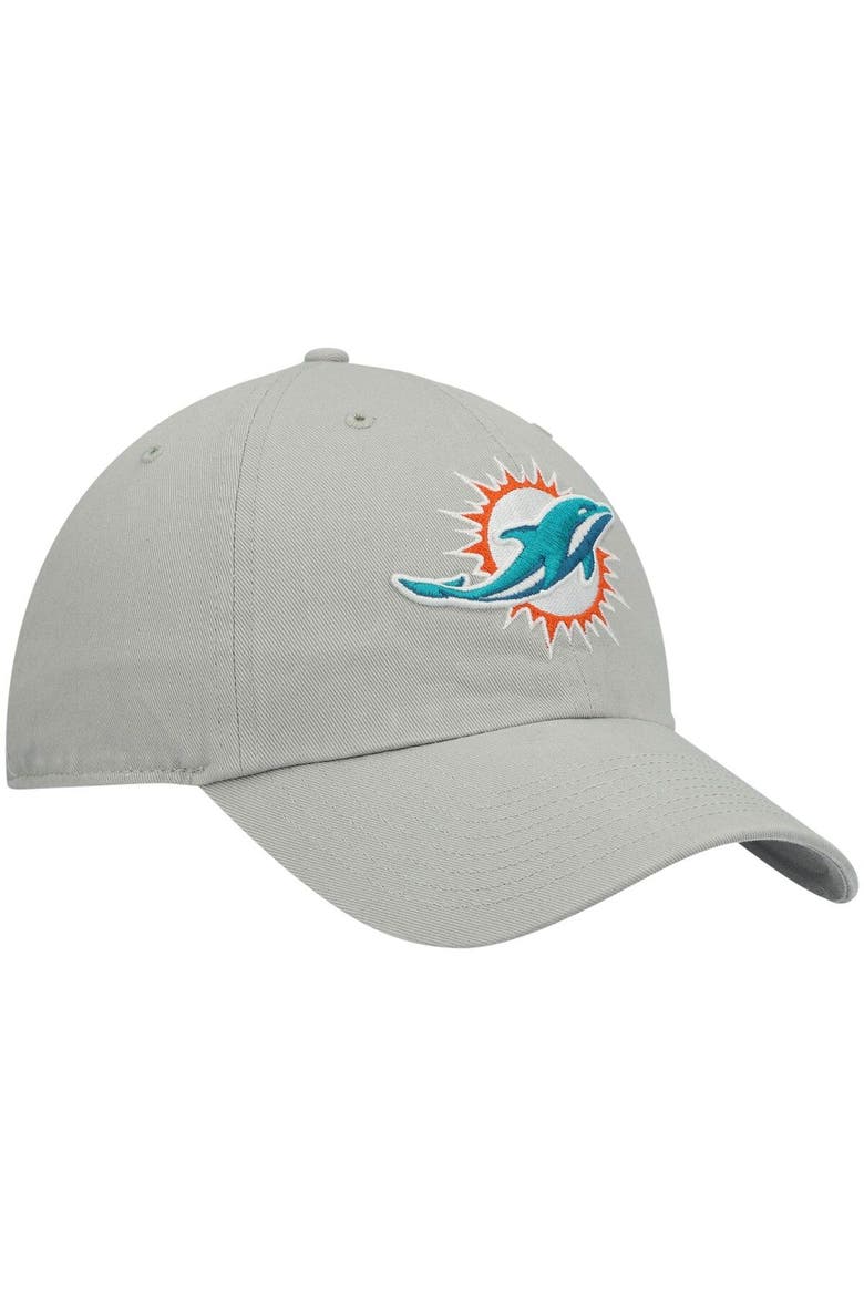 Men's '47 Gray Miami Dolphins Clean Up Adjustable Hat, Alternate, color, Gray