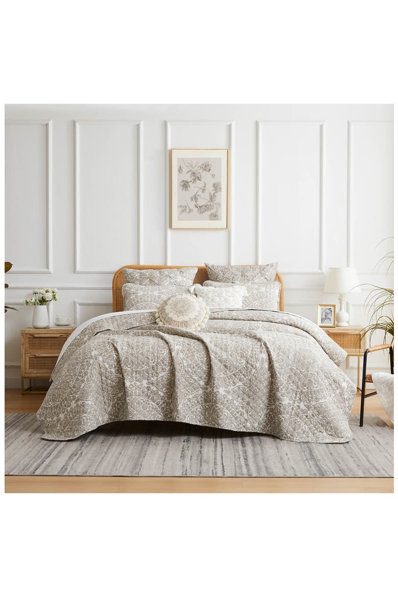 Ashanti 7-Piece Quilt Set, Alternate, color, BONE