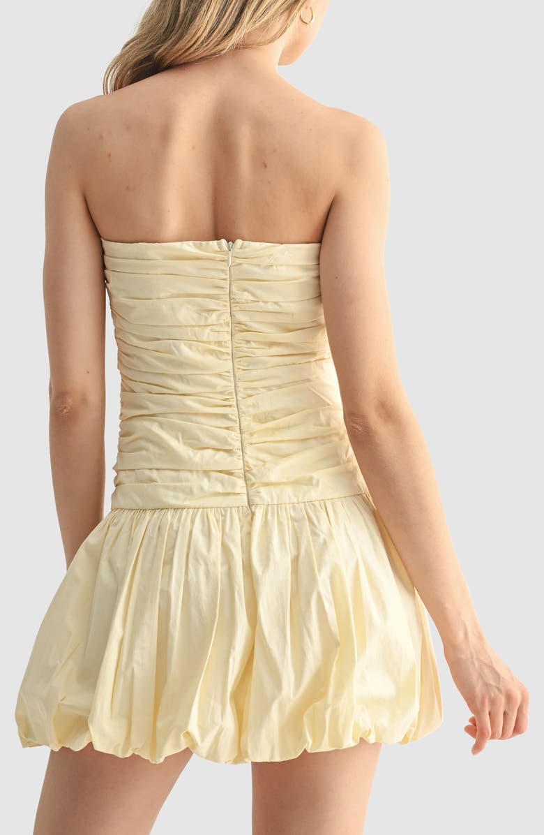 Pleated Strapless Bubble Hem Minidress