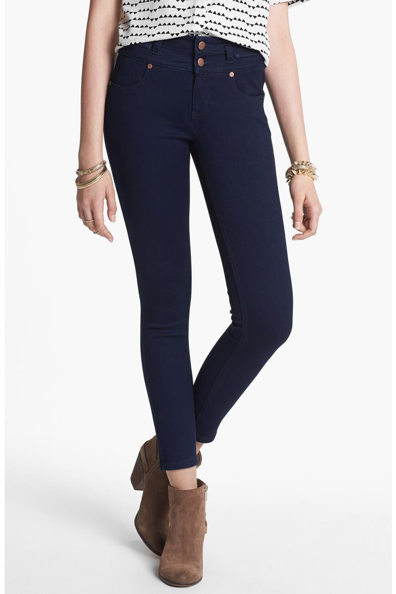 High Waist Skinny Jeans, Main, color, DARK RINSE
