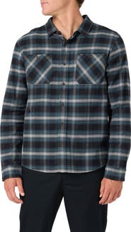 O'Neill Coastline Plaid Stretch Cotton Flannel Button-Up Shirt