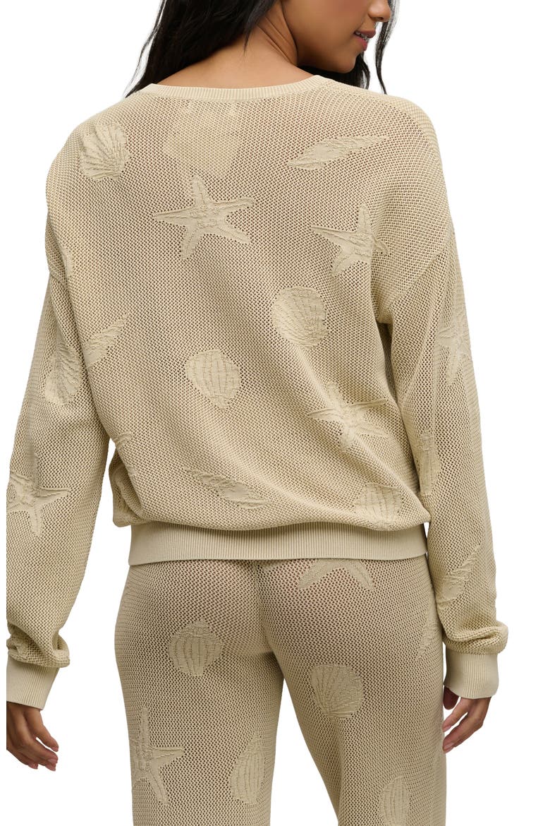 Shell Relaxed Fit Semisheer Cotton Sweater, Alternate, color, STONE