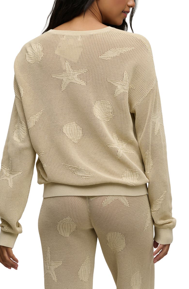 Barefoot Dreams<sup>®</sup> Shell Relaxed Fit Semisheer Cotton Sweater, Alternate, color, Stone