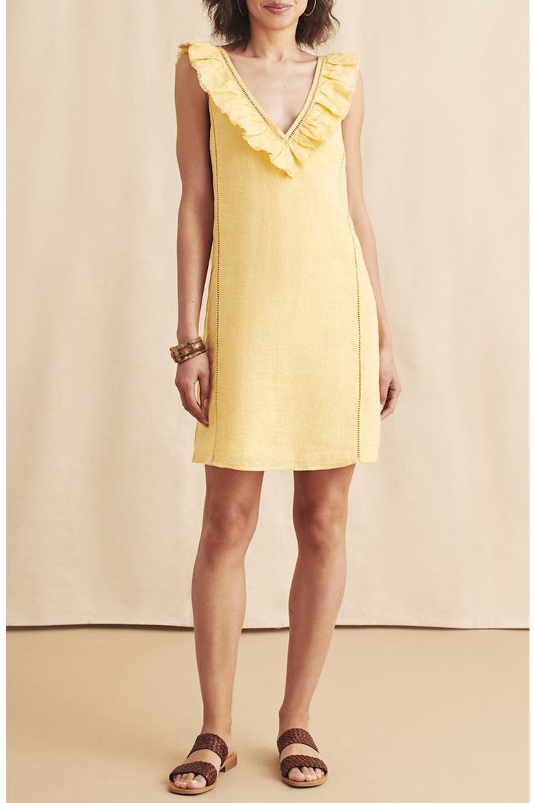 Brand Ellis Ruffle Linen Shift Dress, Alternate, color, JOJOBA