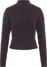 Versatile Dolman Cable Knit Leather Shoulder Sweater