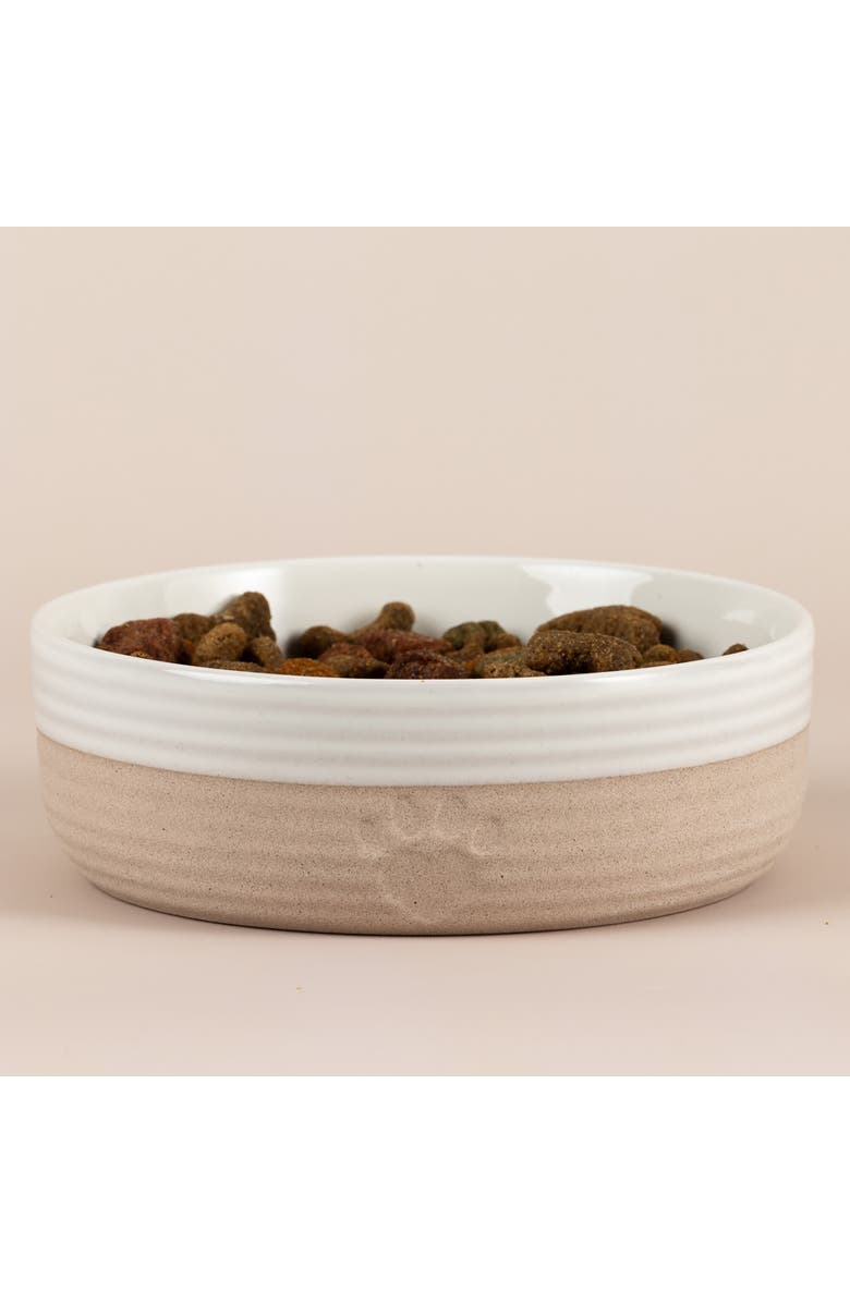 MASON CASH Heart Paw Pet Bowl, 5.9", 16.9oz, Cream & Tan, Food-Water Dish, Alternate, color, 