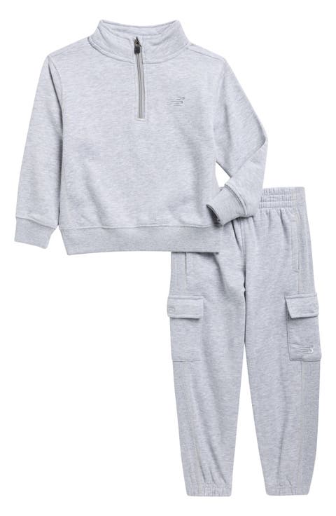 Kids' Fleece Quarter Zip Pullover & Cargo Joggers Set (Little Kid)