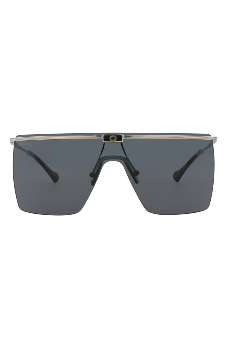 Gucci 99mm Novelty Square Sunglasses, Main, color, Silver Silver Grey