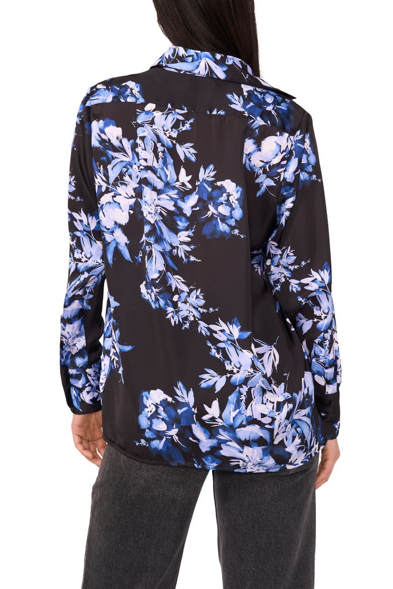 Floral Button-Up Shirt, Alternate, color, DUSTY BLUE