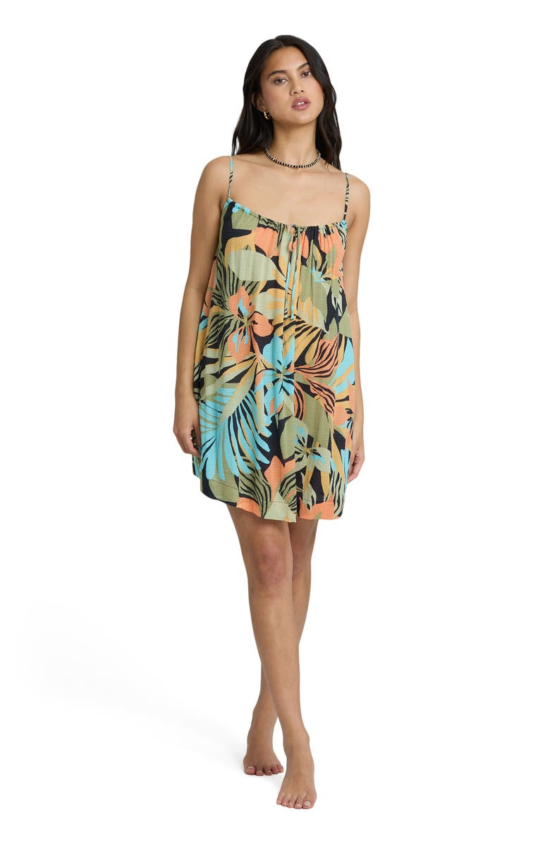 Billabong Beach Song Cover-Up Dress, Alternate, color, Green Multi