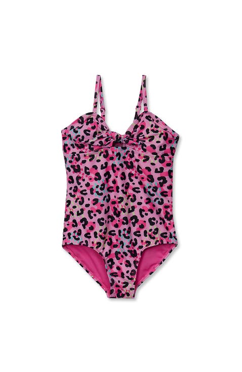 Girls Chlorine Resistant Cutout One Piece Swimsuit