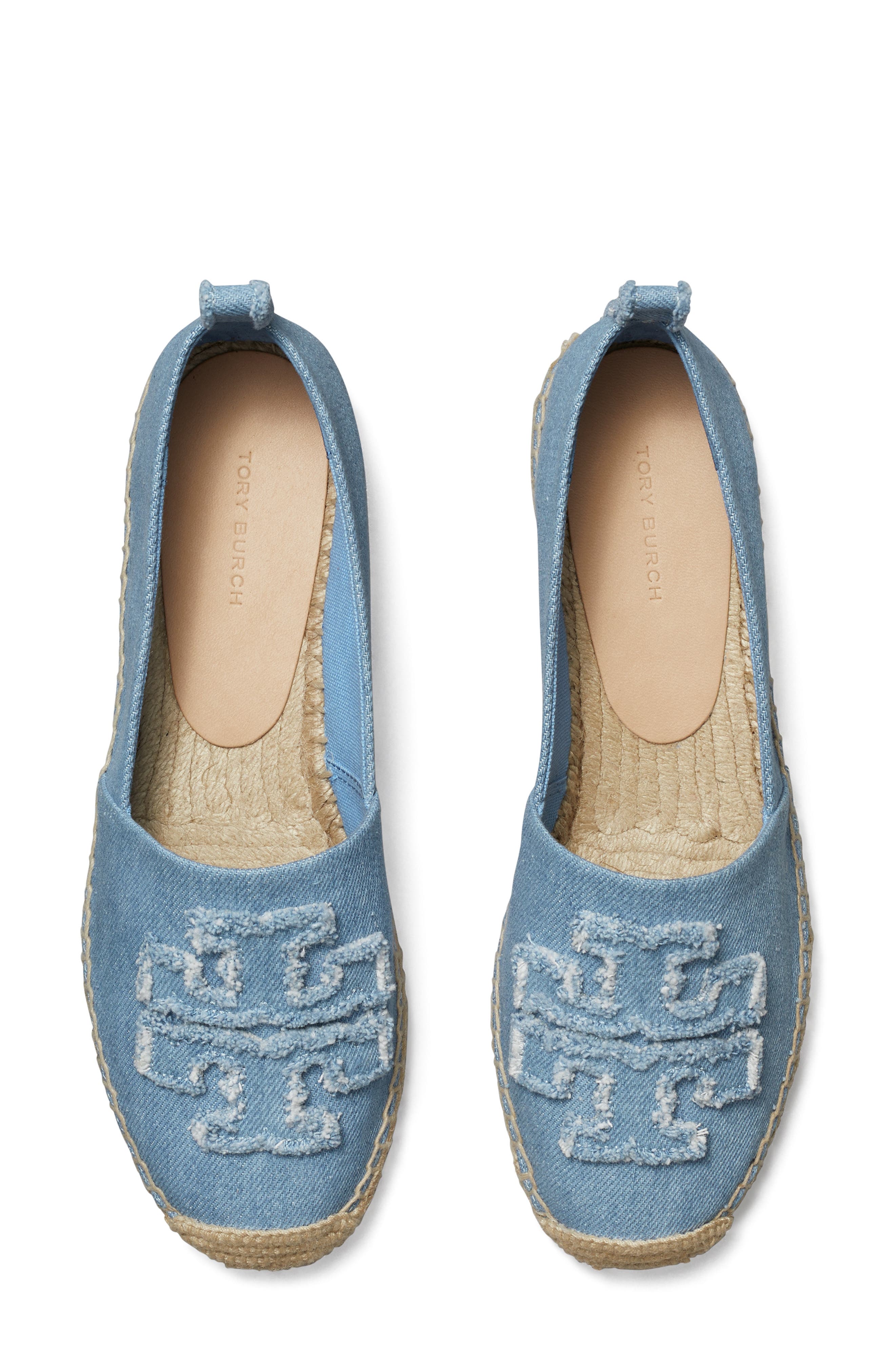 Double T Espadrille Flat, Alternate, color, DENIM