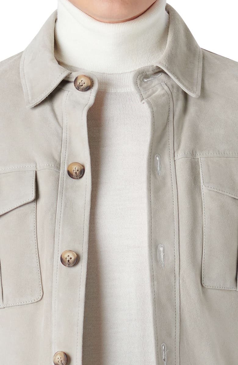 Bugatchi Suede Shirt Jacket, Alternate, color, Beige