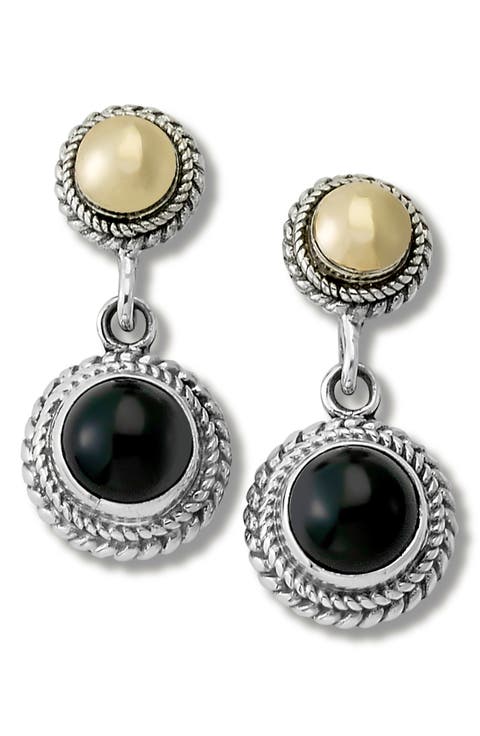 Round Stone Drop Earrings