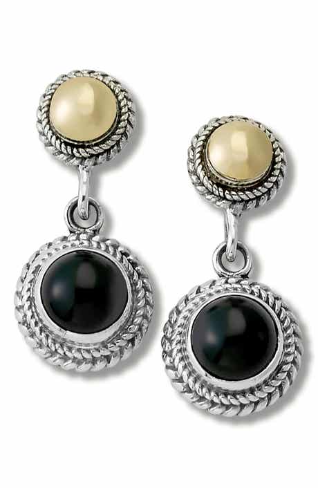 SAMUEL B. Round Stone Drop Earrings