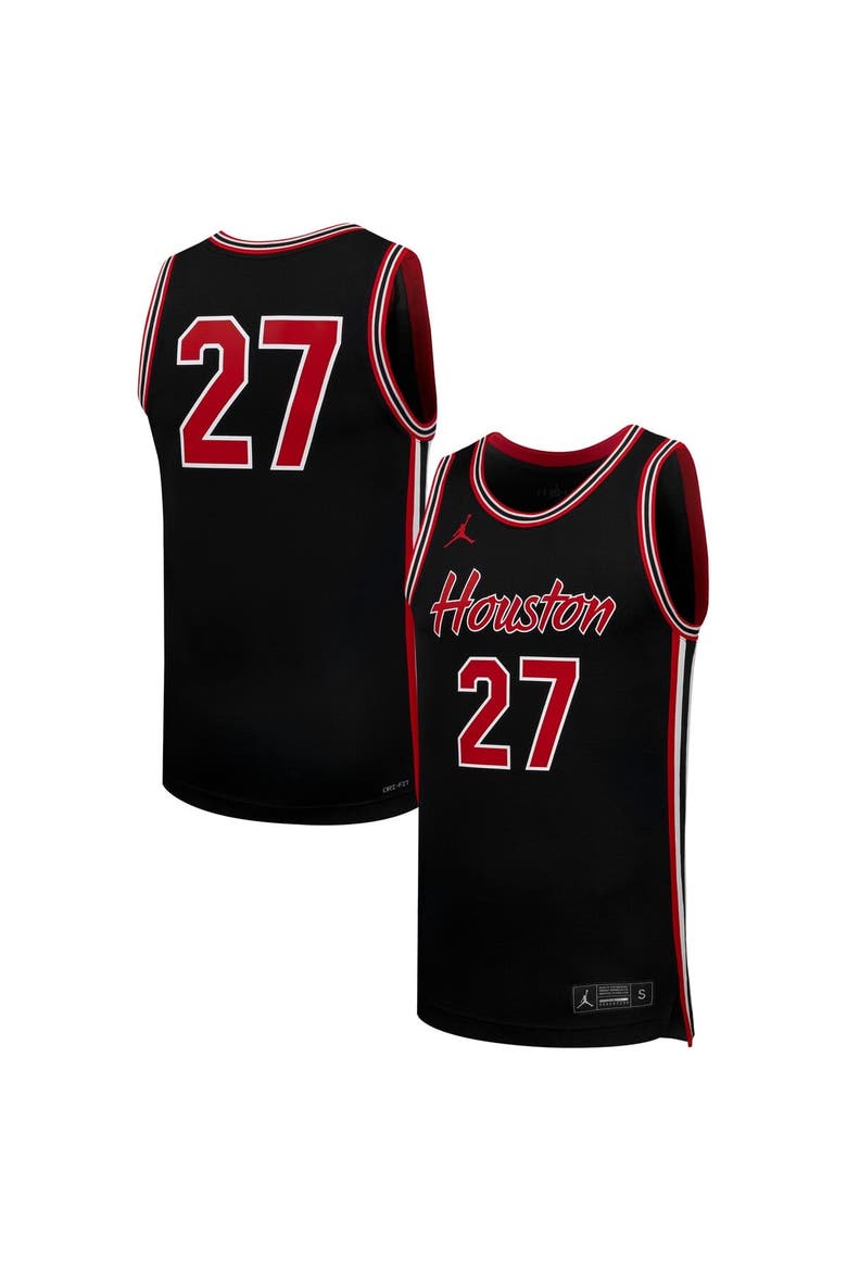 Men's Jordan Brand #27 Black Houston Cougars Replica Basketball Jersey, Main, color, Black