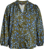 SUGARLIPS Solvay Floral Nellian Ruffle Collar Button-Up Shirt