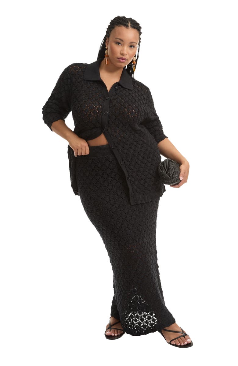 June + Vie Crochet Column Skirt, Main, color, 