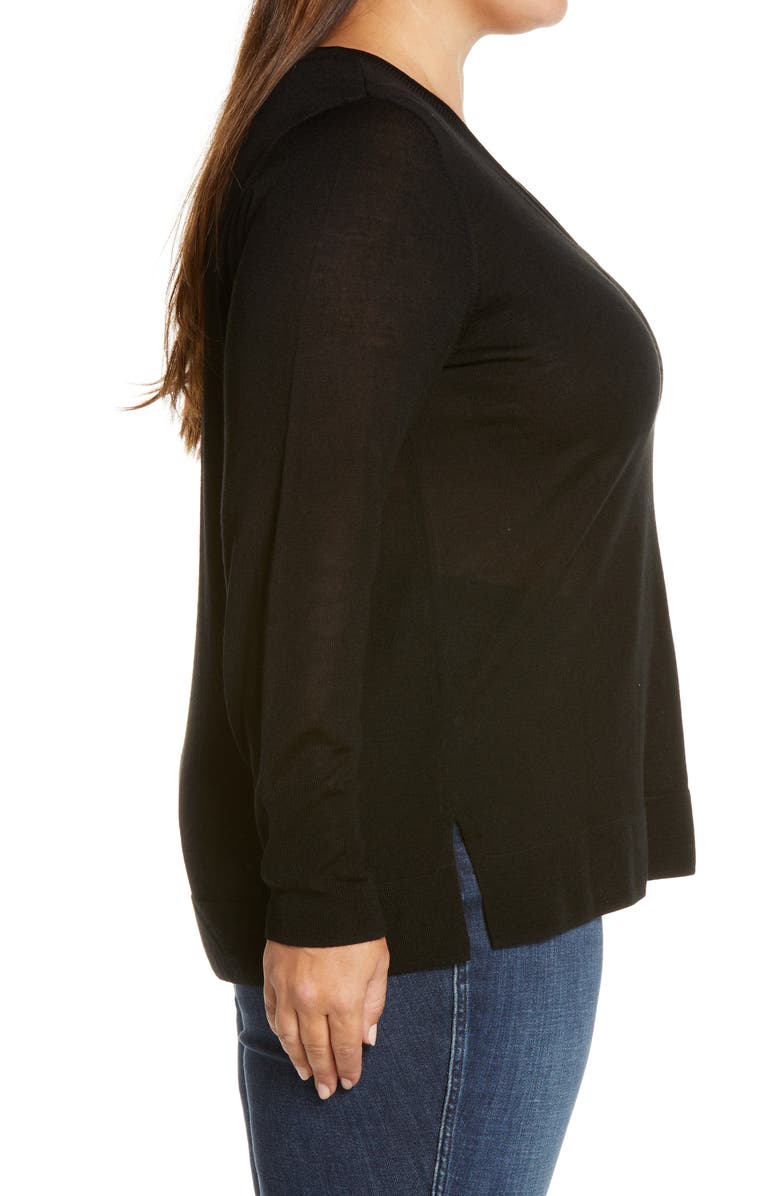 Halogen<sup>®</sup> Merino Wool Blend V-Neck Sweater, Alternate, color, 