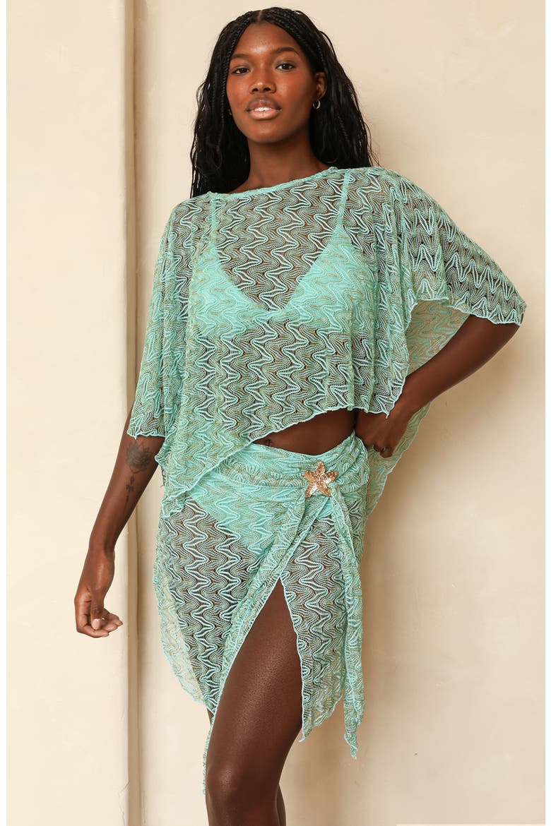 Juice Cafe Poncho, Main, color, Aruba Blue