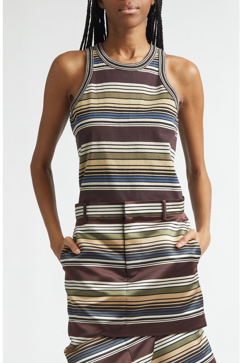 Horizontal Stripe Tank, Main, color, BROWN/ BEIGE