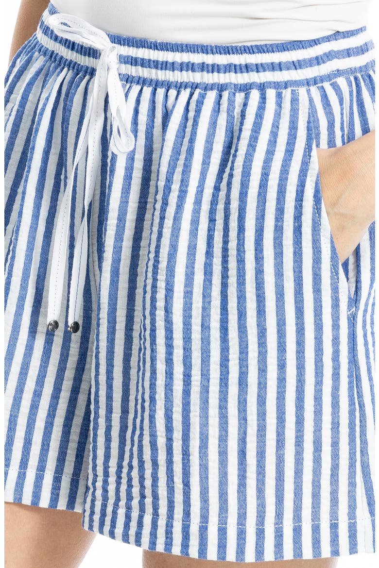 Stripe Drawstring Waist Shorts, Alternate, color, BLUE/ WHITE STRIPE
