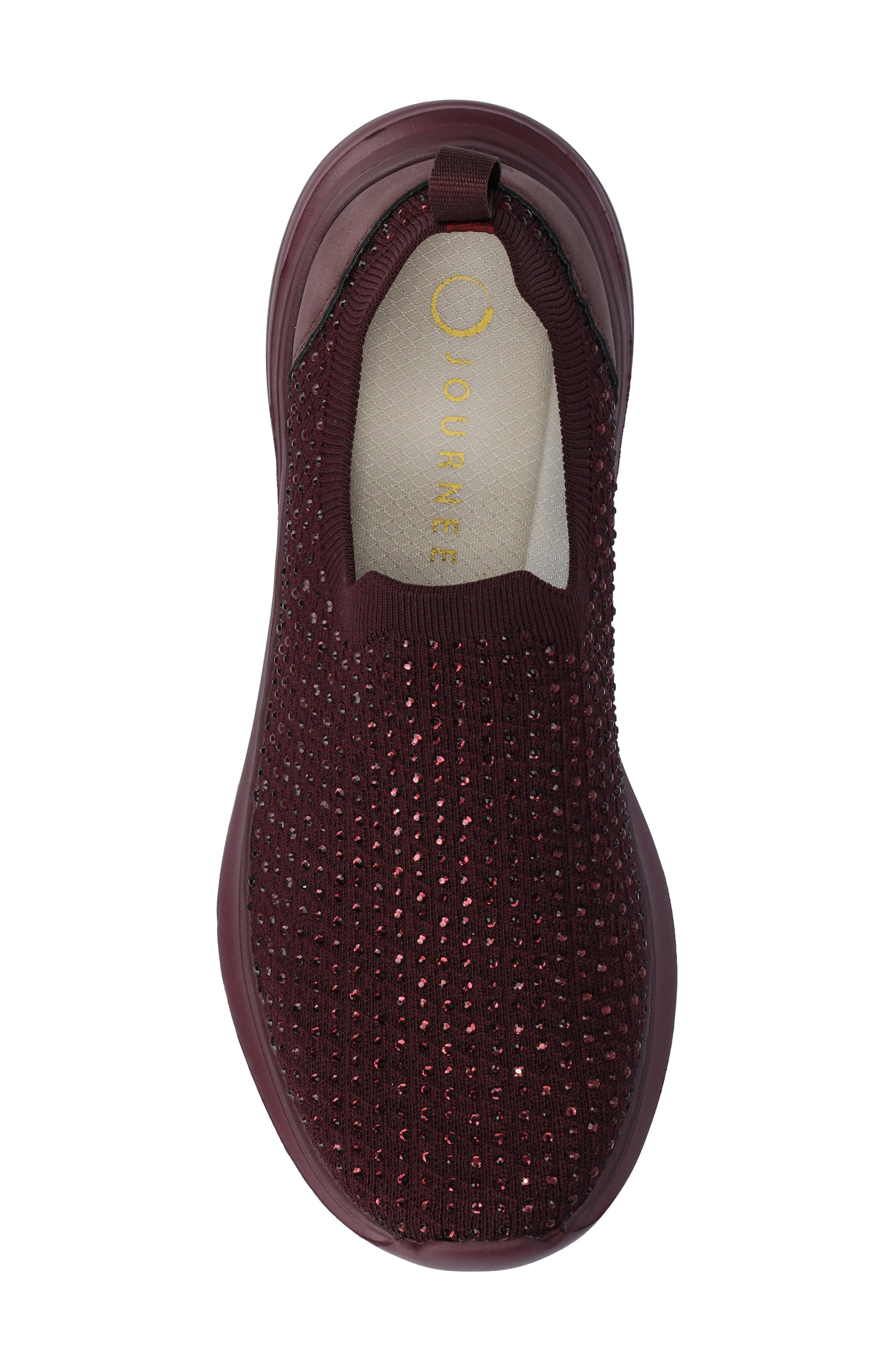 Linnea Knit Sneaker, Alternate, color, WINE/BLING
