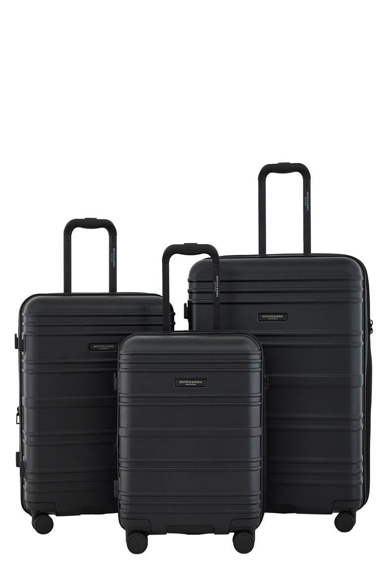 Rotterdam 3-Piece Luggage Set, Main, color, BLACK
