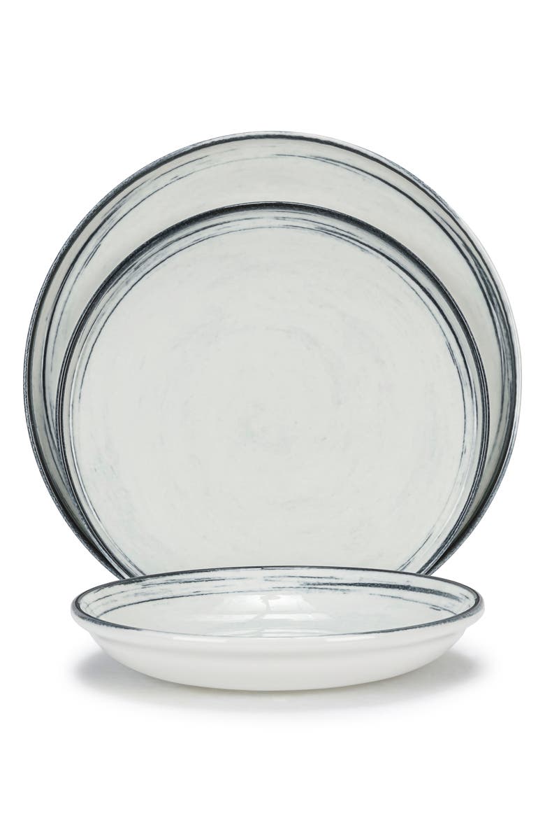 FRENCH HOME Waters Edge 16-Piece Dinnerware Set, Main, color, Off-White And Navy