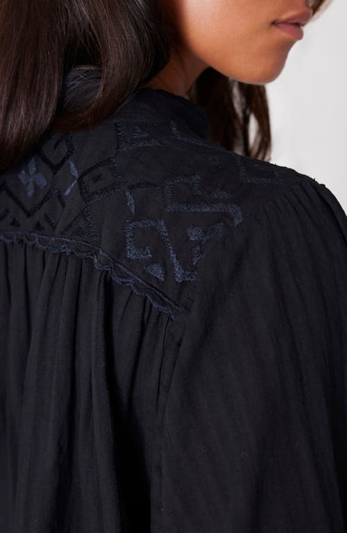 Paneros Clothing Georgia Embroidered Shirt In Black