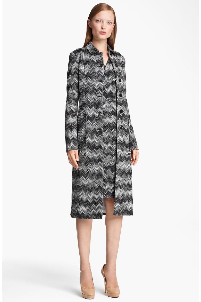 Long Snake Stitch Coat, Main, color, BLACK