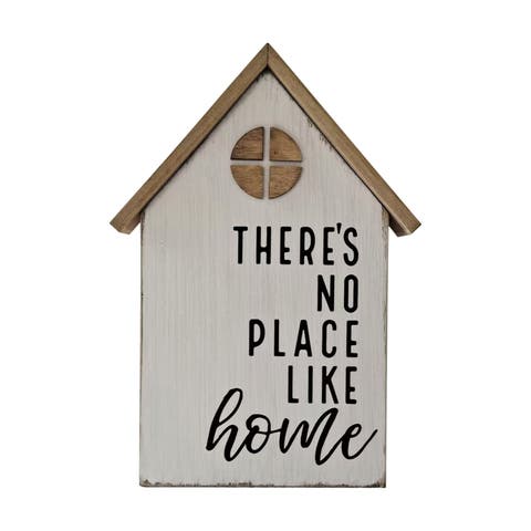 Wood 11.8 in. White House No Place Like Home Table Decor