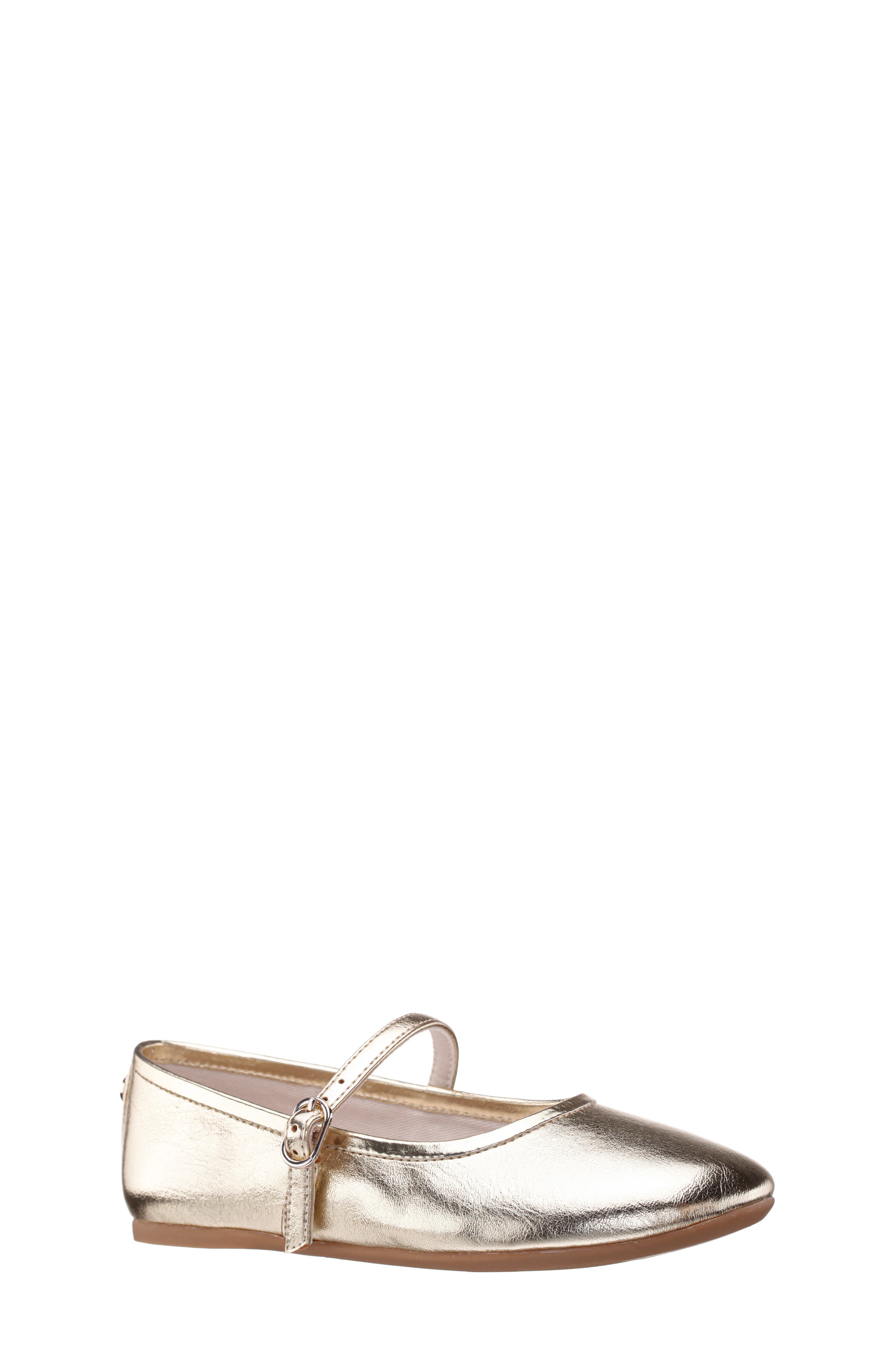 Kids' Nicola Mary Jane Flat, Main, color, GOLD METALLIC