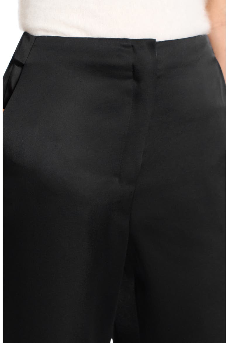Fluid Satin Wide Leg Pants, Alternate, color, BLACK