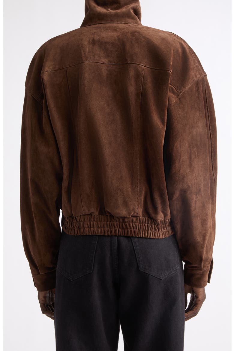 Calfskin Suede Jacket, Alternate, color, EBENE