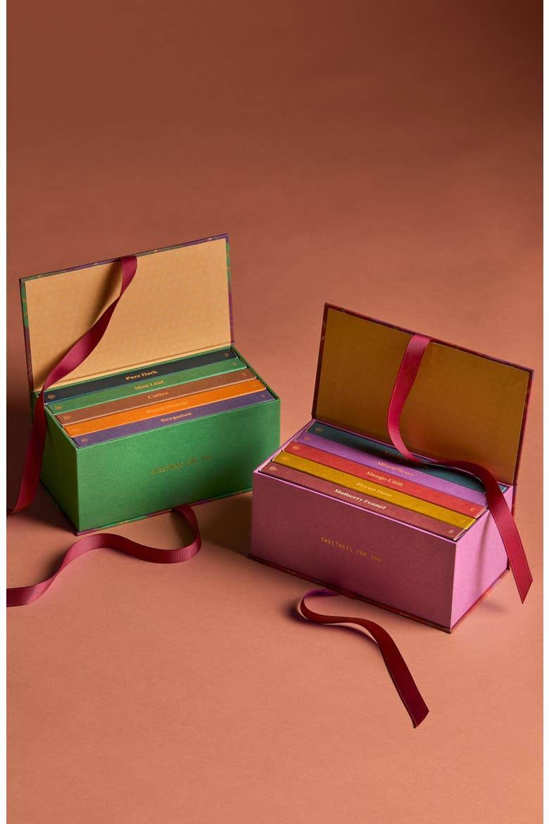 Ultimate Holiday Collection Date Sweetened Dark Chocolate Bars 10-Piece Gift Box, Alternate, color, MULTI
