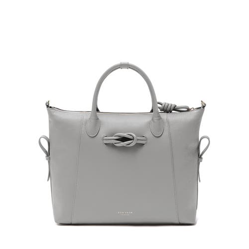 Esin Akan Wimbledon Large Leather Backpack Tote In Grey