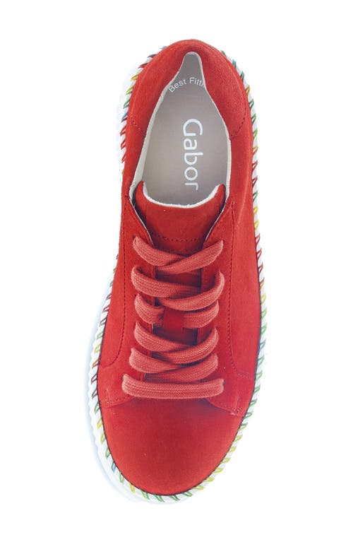 Gabor Platform Sneaker In Red
