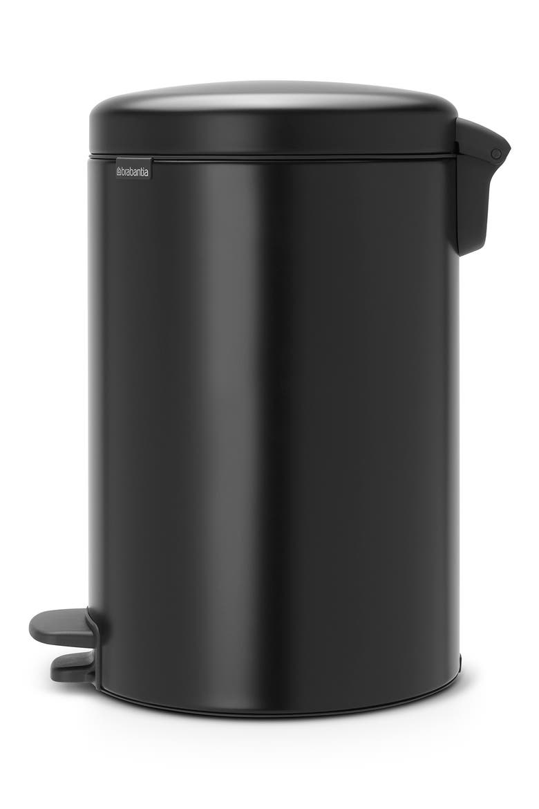 Newicon Step Can 5.3-Gallon Trash Can, Alternate, color, MATTE BLACK