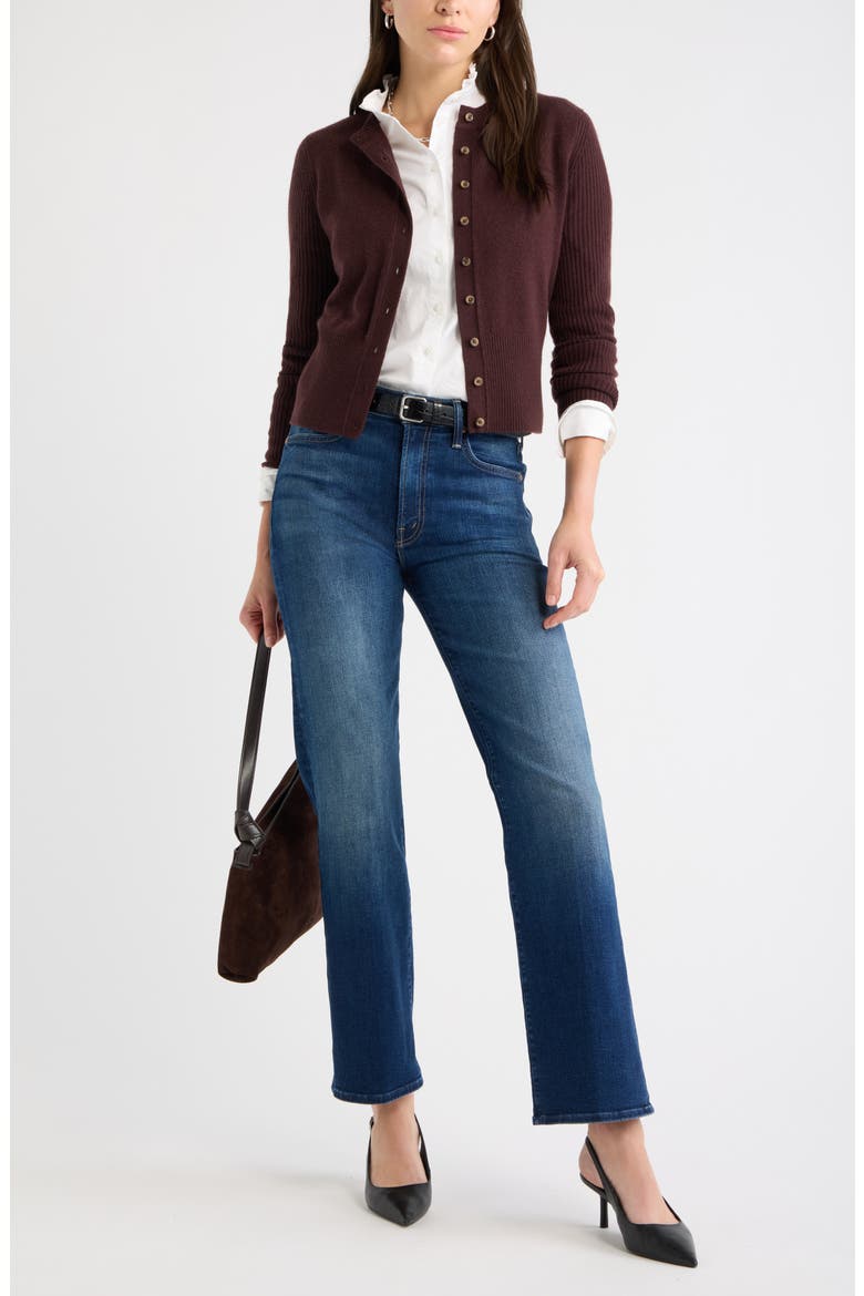 Wool & Cashmere Blend Cardigan, Alternate, color, BROWN CHOCOLATE
