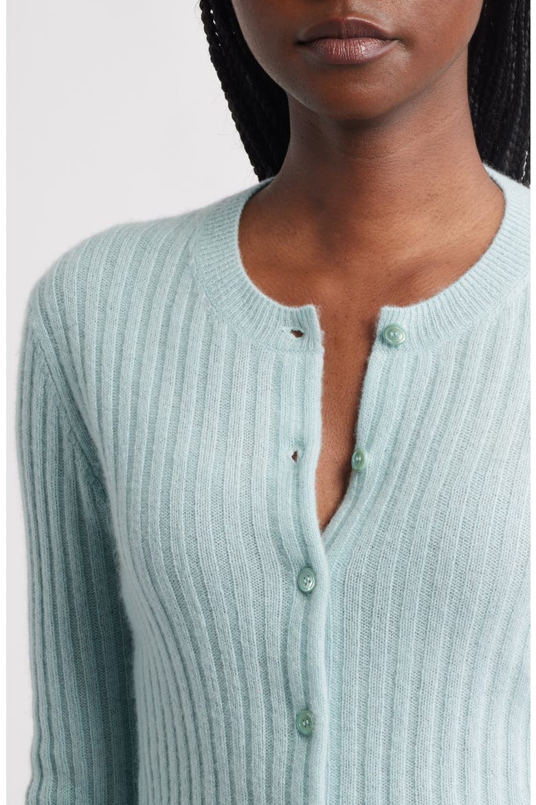 Danae Rib Cashmere Cardigan, Alternate, color, GLASS SLIPPER