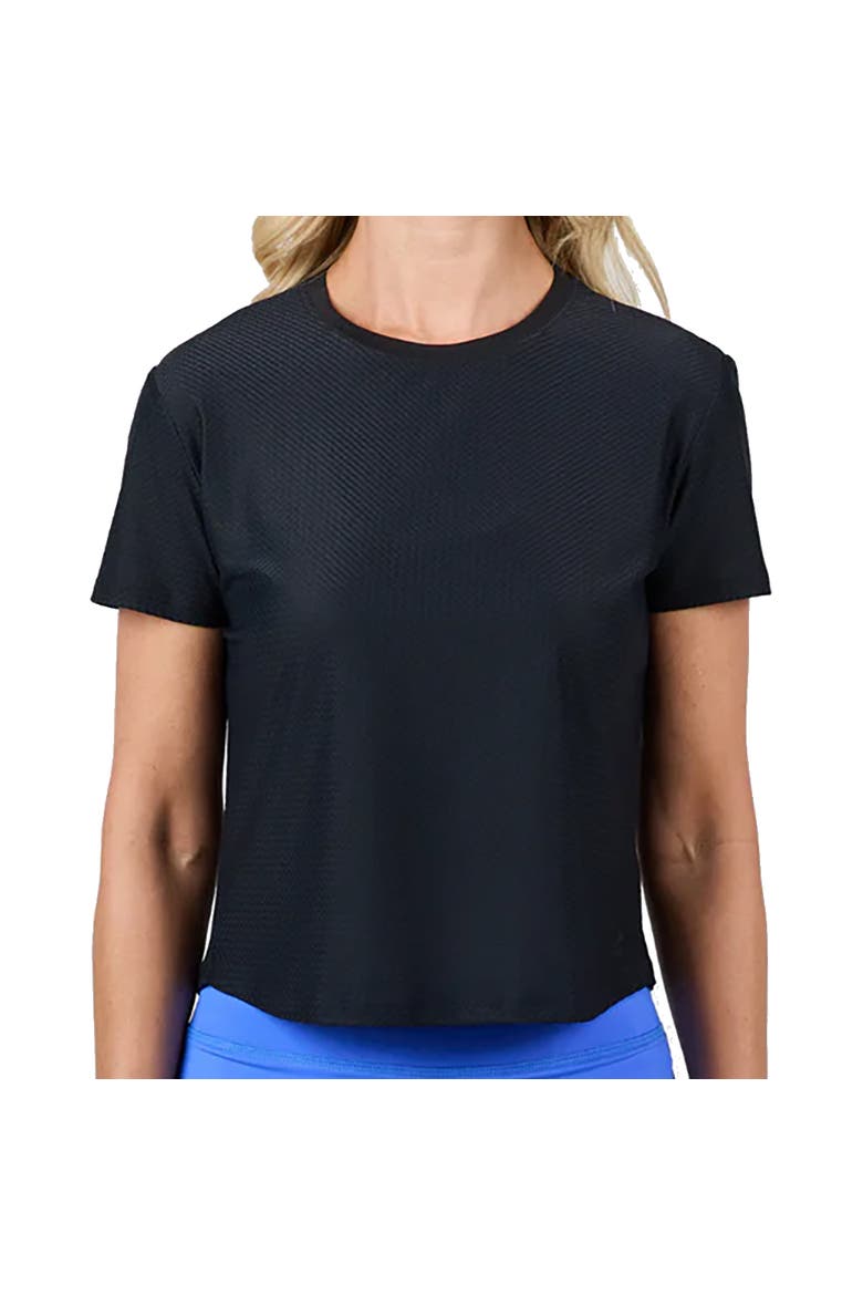 Staples Mesh Short Sleeve Womens Tennis Shirt, Main, color, Black