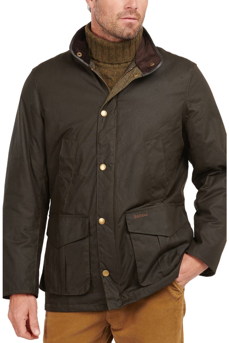 Hereford Waxed Cotton Jacket, Main, color, OLIVE