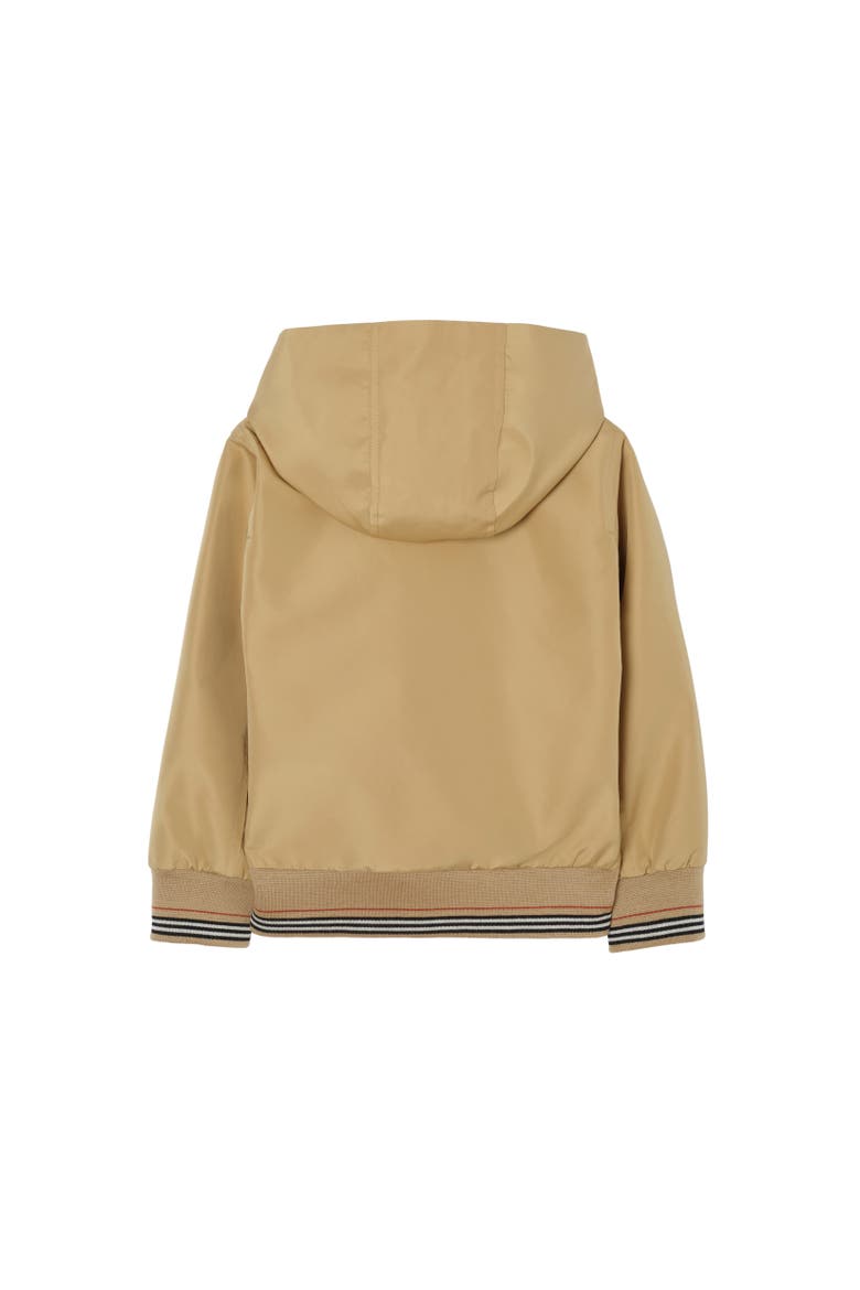 Check Trim Hooded Jacket, Alternate, color, Sand beige