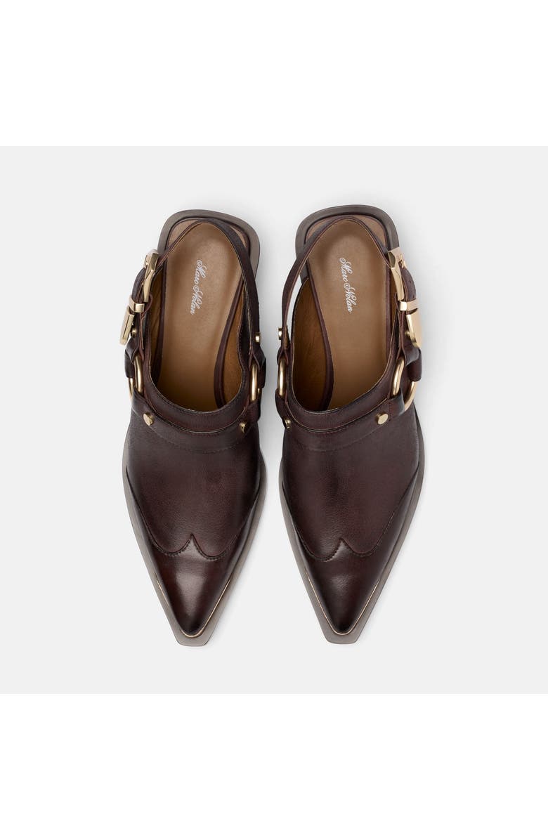 MARC NOLAN Frontier Calf Leather Western Slingbacks, Alternate, color, Brown