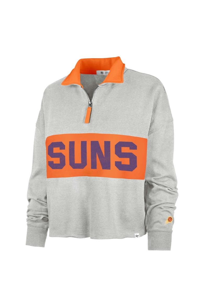 Women's '47 Heather Gray Phoenix Suns Breakthrough Remi Quarter-Zip Jacket, Alternate, color, Heather Gray
