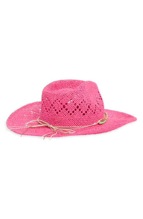 Vince Camuto Straw Cowboy Hat In Fuchsia