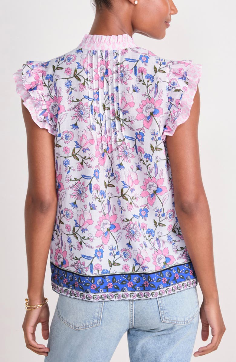vineyard vines Floral Flutter Sleeve Top, Alternate, color, 