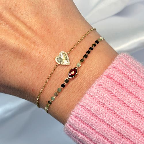 The Lovery Fine Jewelry Garnet Disco Chain Bracelet In Burgundy