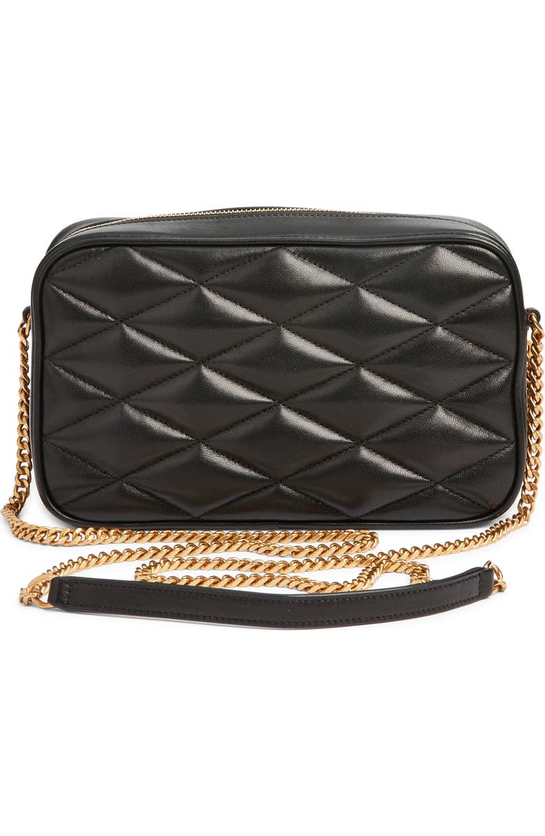 Saint Laurent Gaby Diamond Quilted Leather Camera Bag, Alternate, color, Noir